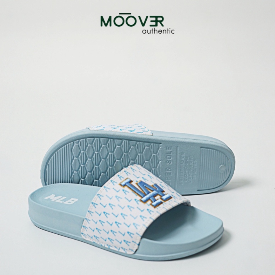 Dép quai ngang unisex logo LA, đế dép cao su Eva chống thấm nước chống trơn trượt