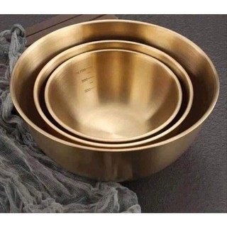 Bát trộn 3 món inox vàng