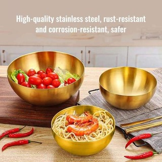 Bát trộn 3 món inox vàng