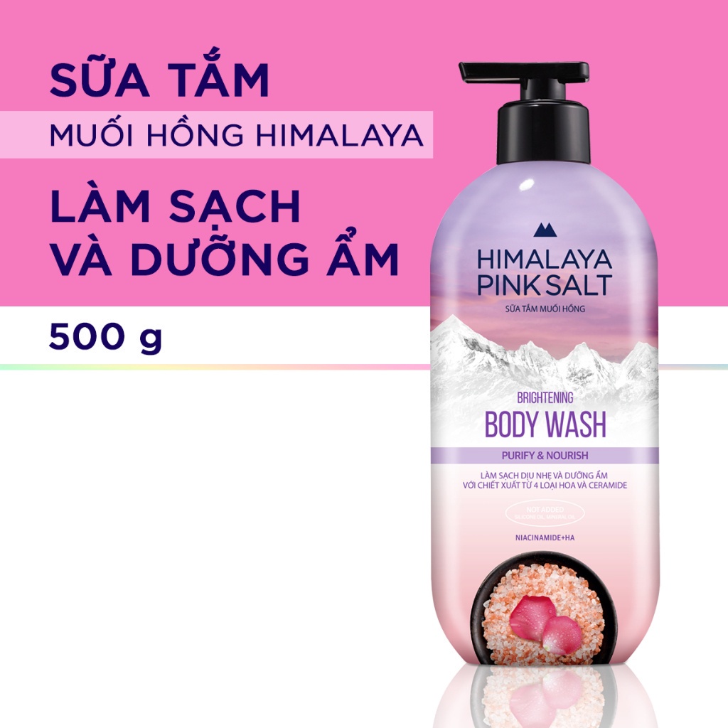 Sữa tắm muối hồng Himalaya Pink Salt làm sạch và dưỡng ẩm da 500g