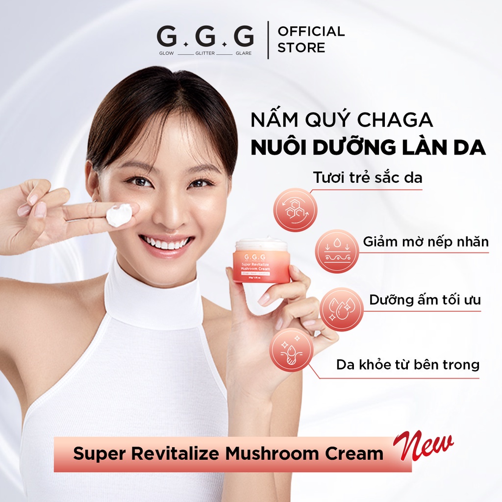 Combo 2 Kem Dưỡng Ẩm Phục Hồi Ngừa Lão Hóa Từ Nấm GGG Super Revitalize Mushroom Cream 50g