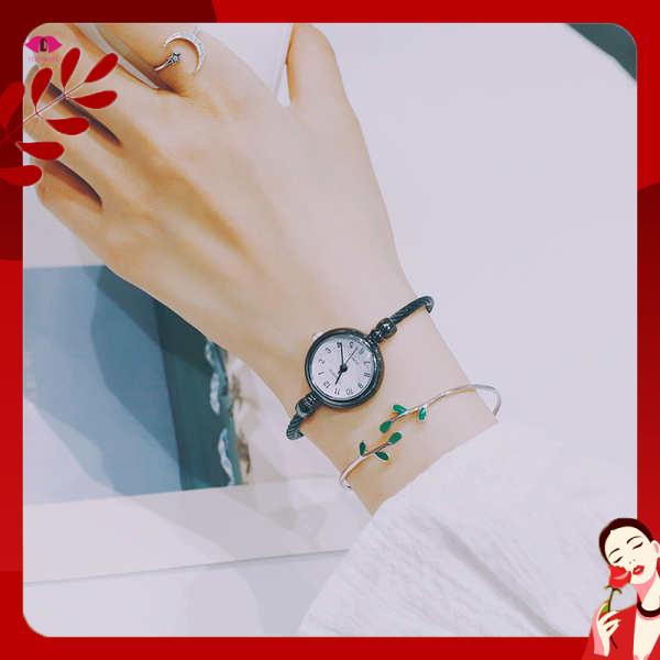 đồng hồ đồng hồ đeo tay Đồng hồ đen nữ sinh phiên bản Hàn Quốc đơn giản xu hướng ulzzang cá tính đen sáng tạo thời trang ins nghệ thuật học viện phong cách