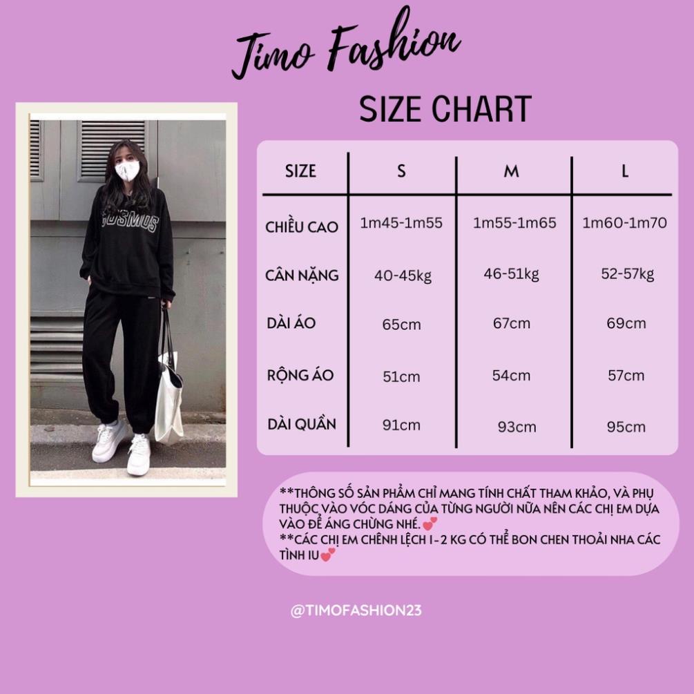 Bộ nỉ nữ Thu Đông form rộng áo nỉ mix quần jogger style thể thao Hàn Quốc mặc ở nhà đi chơi AO37