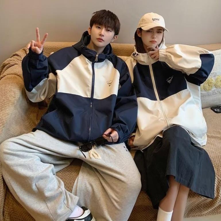 Áo gió nam nữ giá rẻ phối màu thời trang unisex form rộng AO35