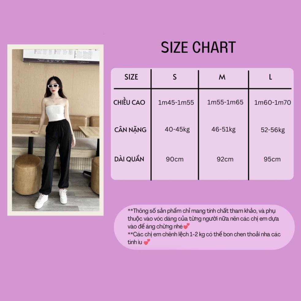 Quần jogger nữ thể thao đẹp cạp chun bo gấu chất thun nỉ dày dặn QU15