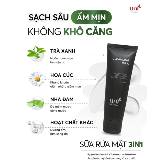 (Nhận quà ở deal sốc) Sữa rửa mặt size lớn Uni Beautiful