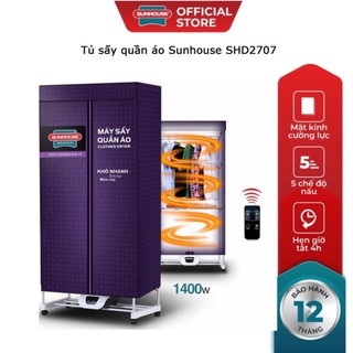 Tủ Sấy Quần Áo Sunhouse SHD2707, Sấy 15-20kg Quần Áo, công suất 1500W sấy khô, khử khuẩn bảo hành chính hãng 12 tháng