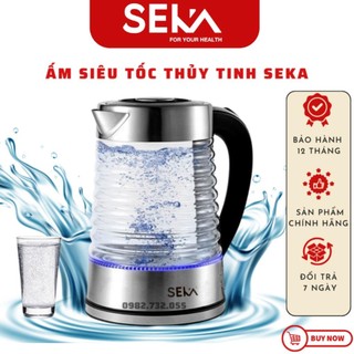 Ấm siêu tốc thủy tinh seka, ấm siêu tốc dung tích 2.2l đun siêu tốc tự ngắt khi sôi