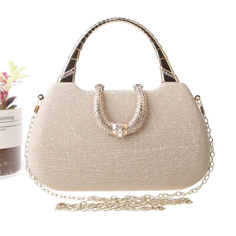 Clutch dự tiệc nữ, túi xách nữ dự tiệc, clutch cầm tay nữ kiểu dáng thời trang đính kim tuyến sang chảnh VDT28