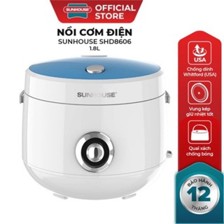   Chính hãng  Nồi cơm điện nắp gài Sunhouse Mama 1.8 lít SHD8606 - Hai màu xanh đỏ 