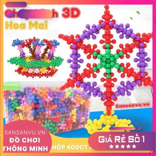 Đồ chơi xếp hình hoa mai 3D màu macaron xoay chiều, mô hình lắp ráp hoa tuyết cho bé MICKEYSHOP
