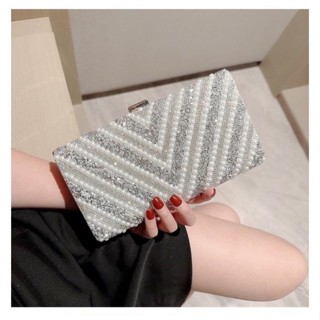 Ví dự tiệc, Clutch dự tiệc nữ, Cốp dự tiệc đính ngọc, kèm dây đeo chéo sang chảnh VDT69