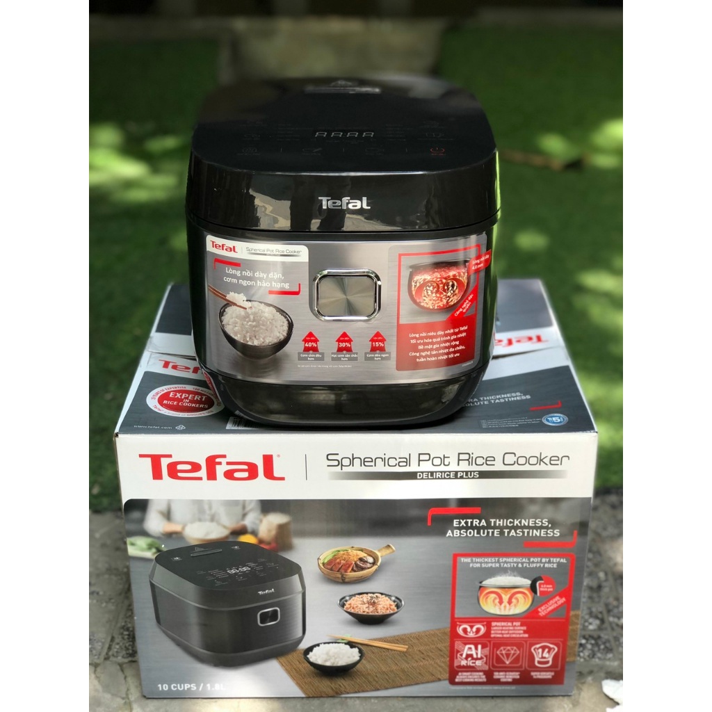 Nồi cơm điện tử Tefal RK776B68 - Dung tích 1.8L - Lòng nồi niêu dày 4mm - Hàng chính hãng - Bảo hành 24 tháng