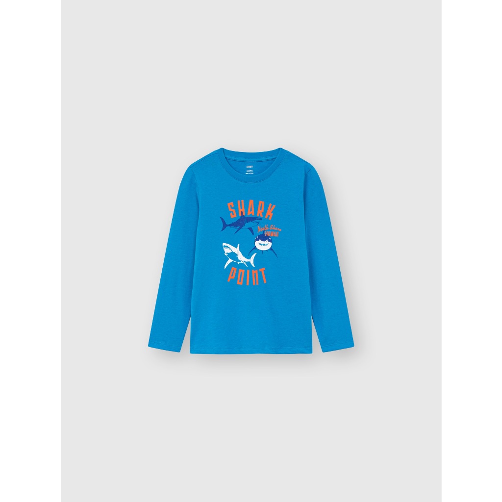 Bộ quần áo bé trai CANIFA áo dài tay in hình quần dài cạp chun 2LS23W006