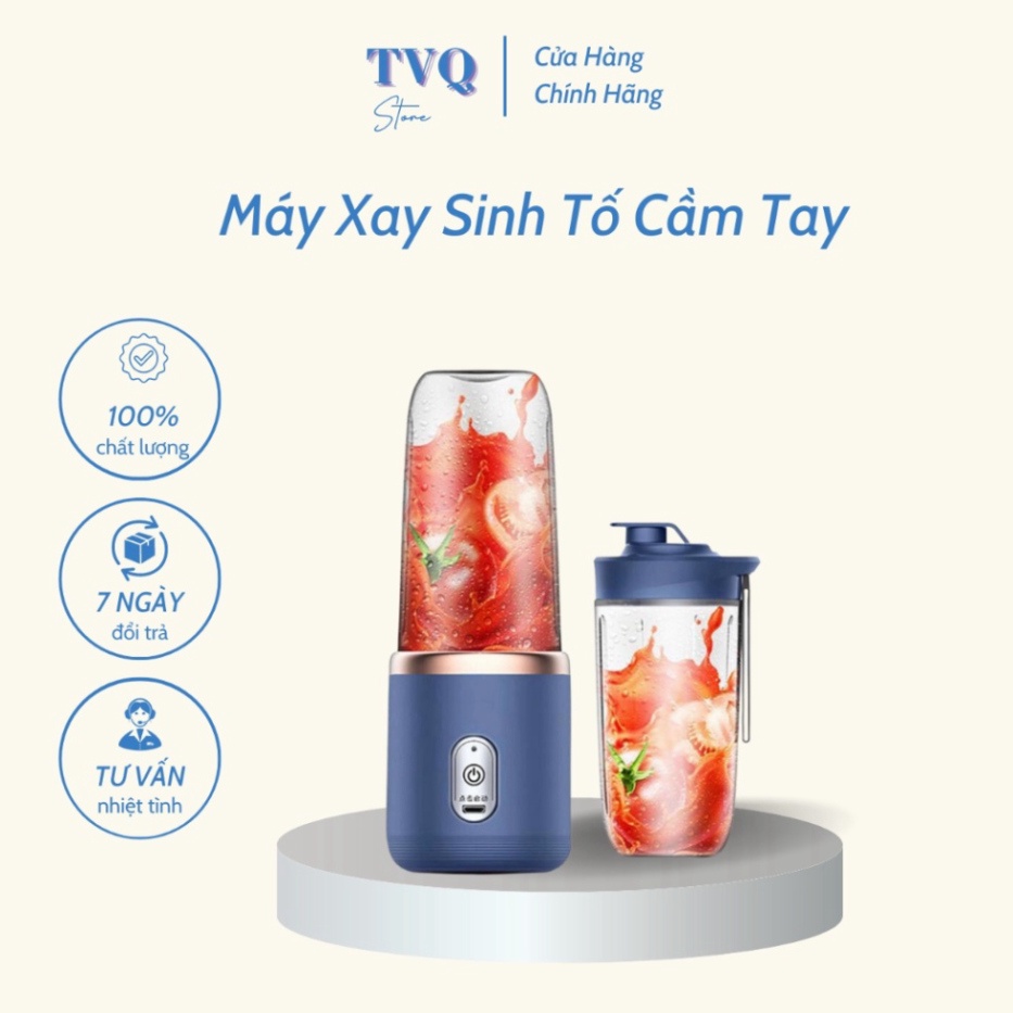 Máy Xay Sinh Tố Mini Cầm Tay Chất Lượng Cao Sạc USB Tiện Lợi Kèm Nắp TVQ Store