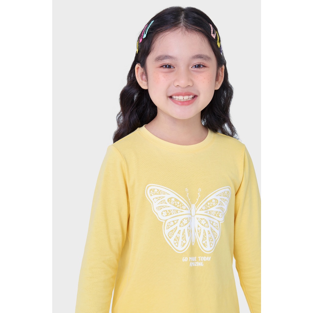Áo phông bé gái CANIFA áo thun dài tay chất liệu cotton có hình in 1TL23W011