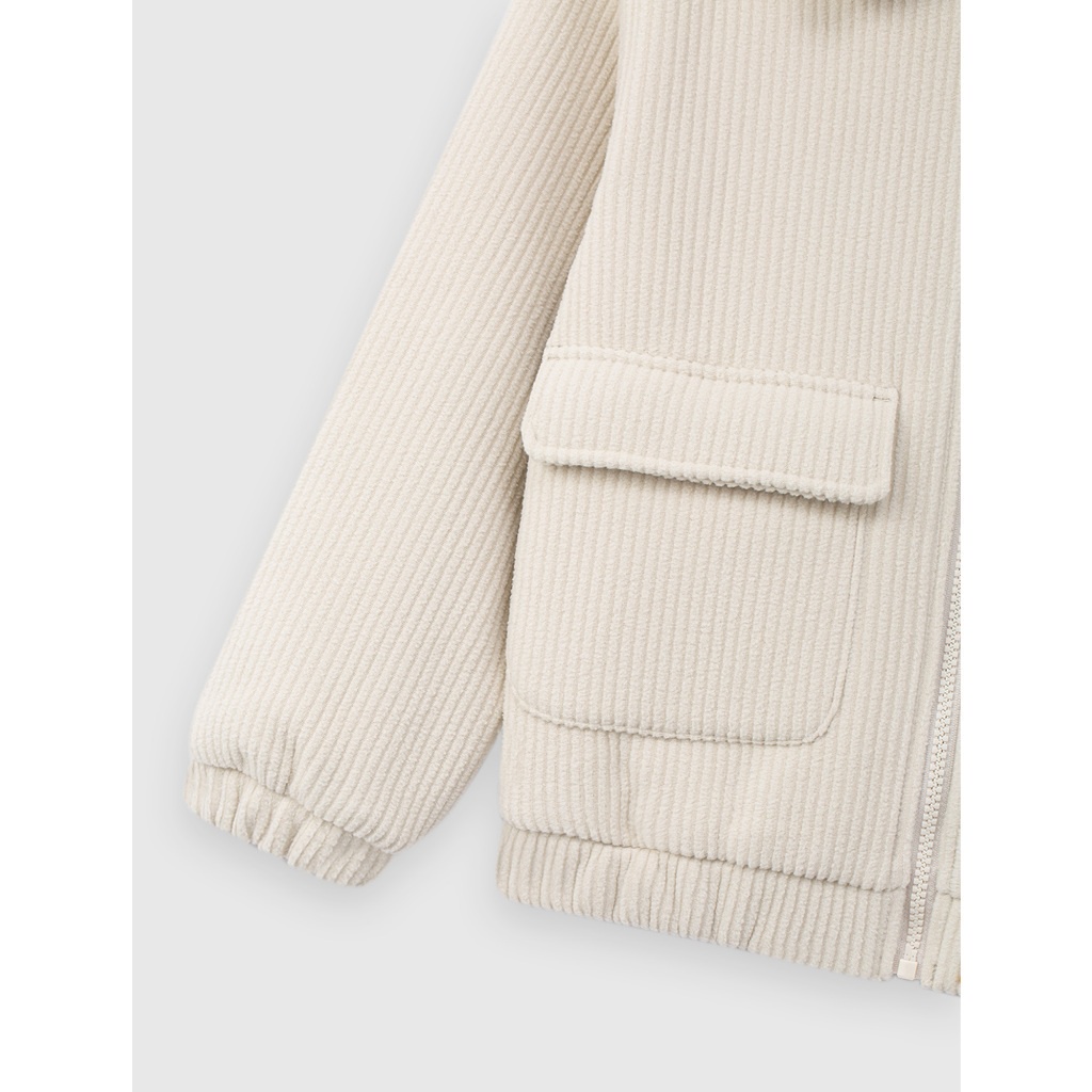 Áo khoác bé trai CANIFA dài tay cổ bẻ có túi chất nhung ép 2 mặt 2OT23C002