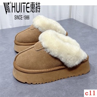 Giày boot đế dày lót lông cừu thời trang thu đông hàng mới 2023 dành cho bạn nữ