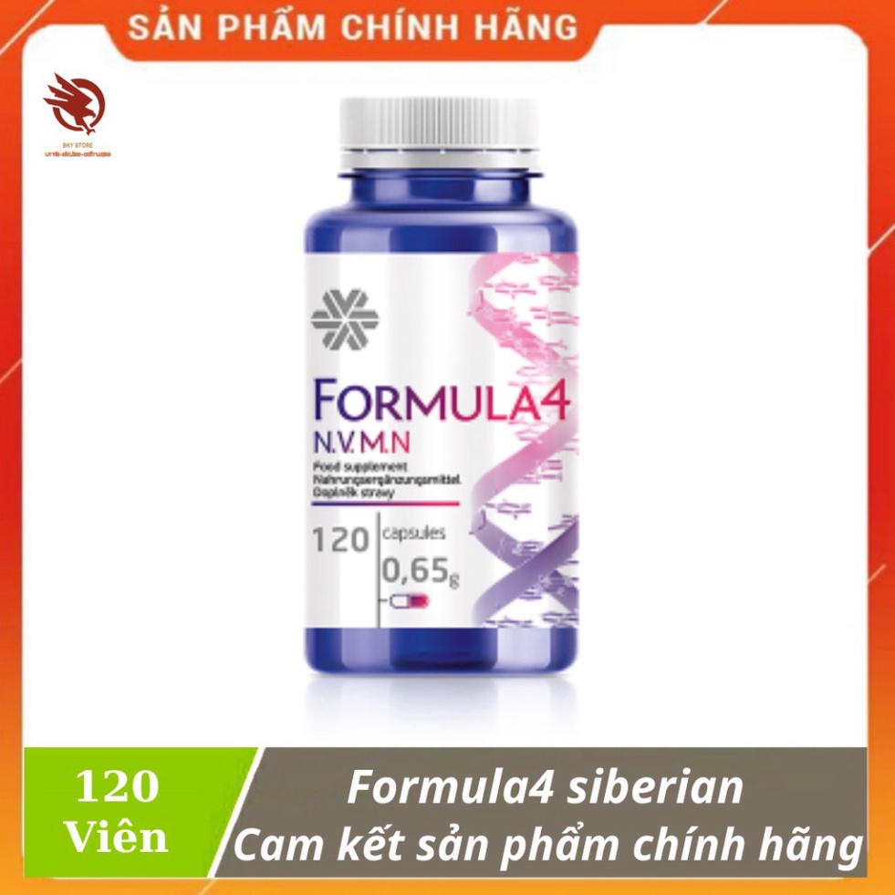 Formula 4 N.V.M.N hộp 120 viên hỗ trợ ngăn oxy hóa bảo vệ tế bào Siberian Novomin (HoBomnh)