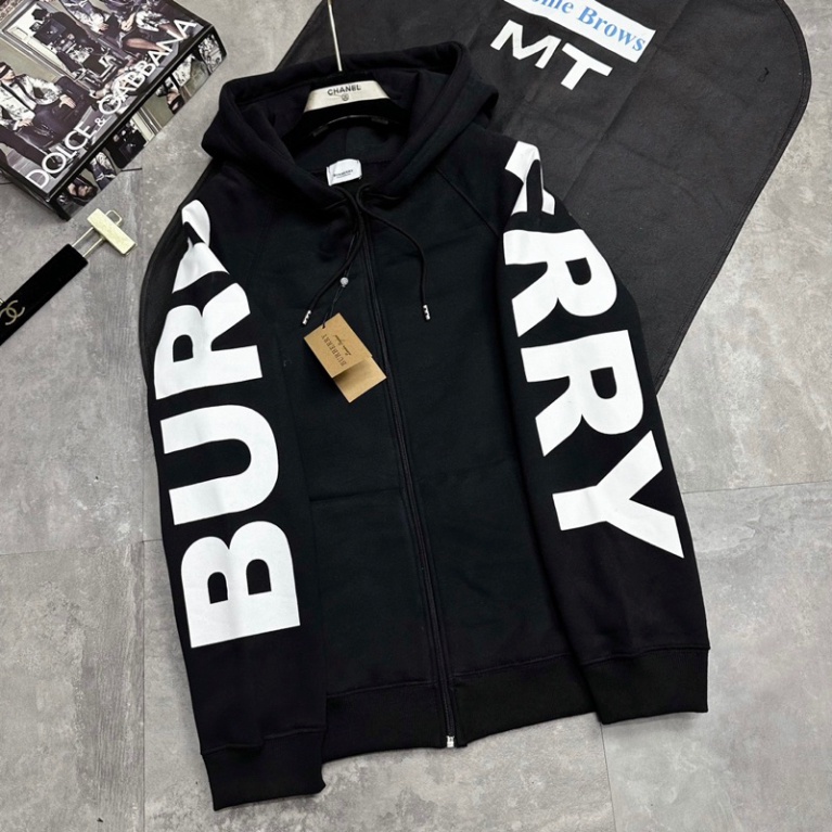 Áo Hoodie BBR kéo khóa  In Cánh Tay Màu Trắng Mũ Trùm Đầu - Áo khoác Hoodie Cao Cấp Nam Nữ Phong Cách Trẻ