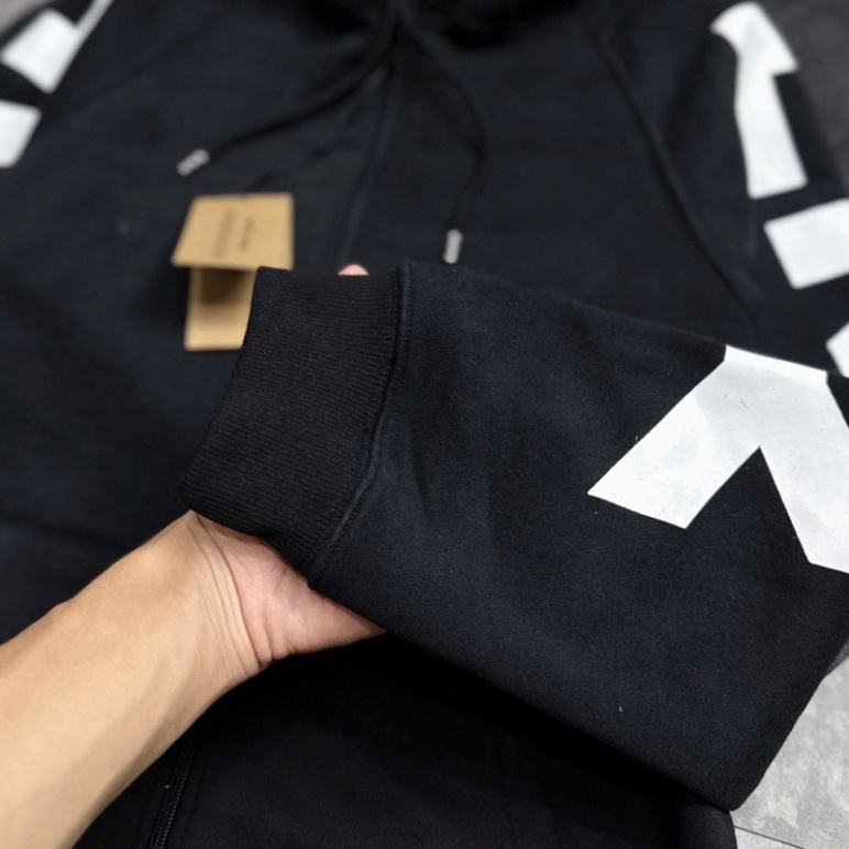 Áo Hoodie BBR kéo khóa  In Cánh Tay Màu Trắng Mũ Trùm Đầu - Áo khoác Hoodie Cao Cấp Nam Nữ Phong Cách Trẻ