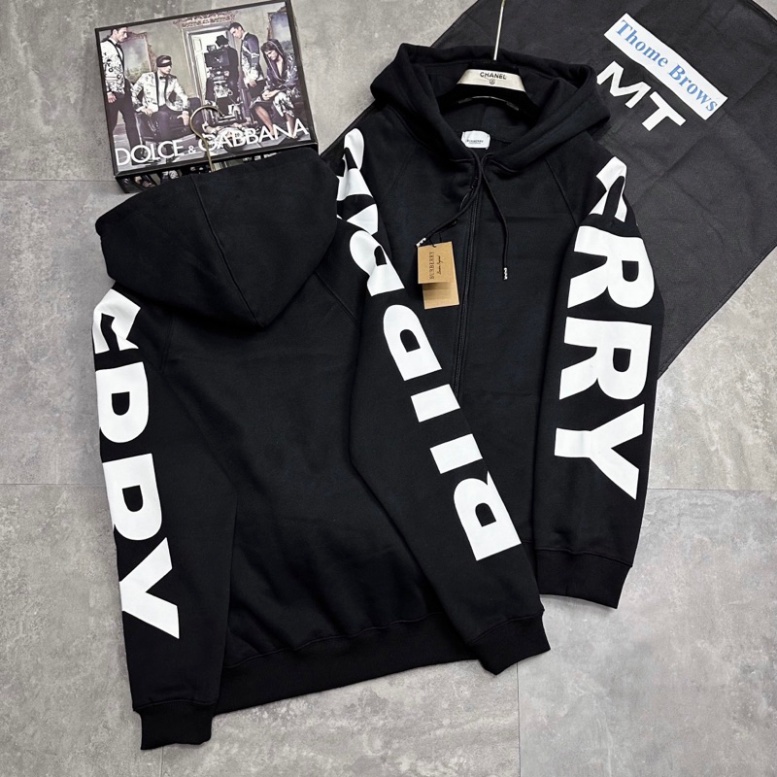 Áo Hoodie BBR kéo khóa  In Cánh Tay Màu Trắng Mũ Trùm Đầu - Áo khoác Hoodie Cao Cấp Nam Nữ Phong Cách Trẻ