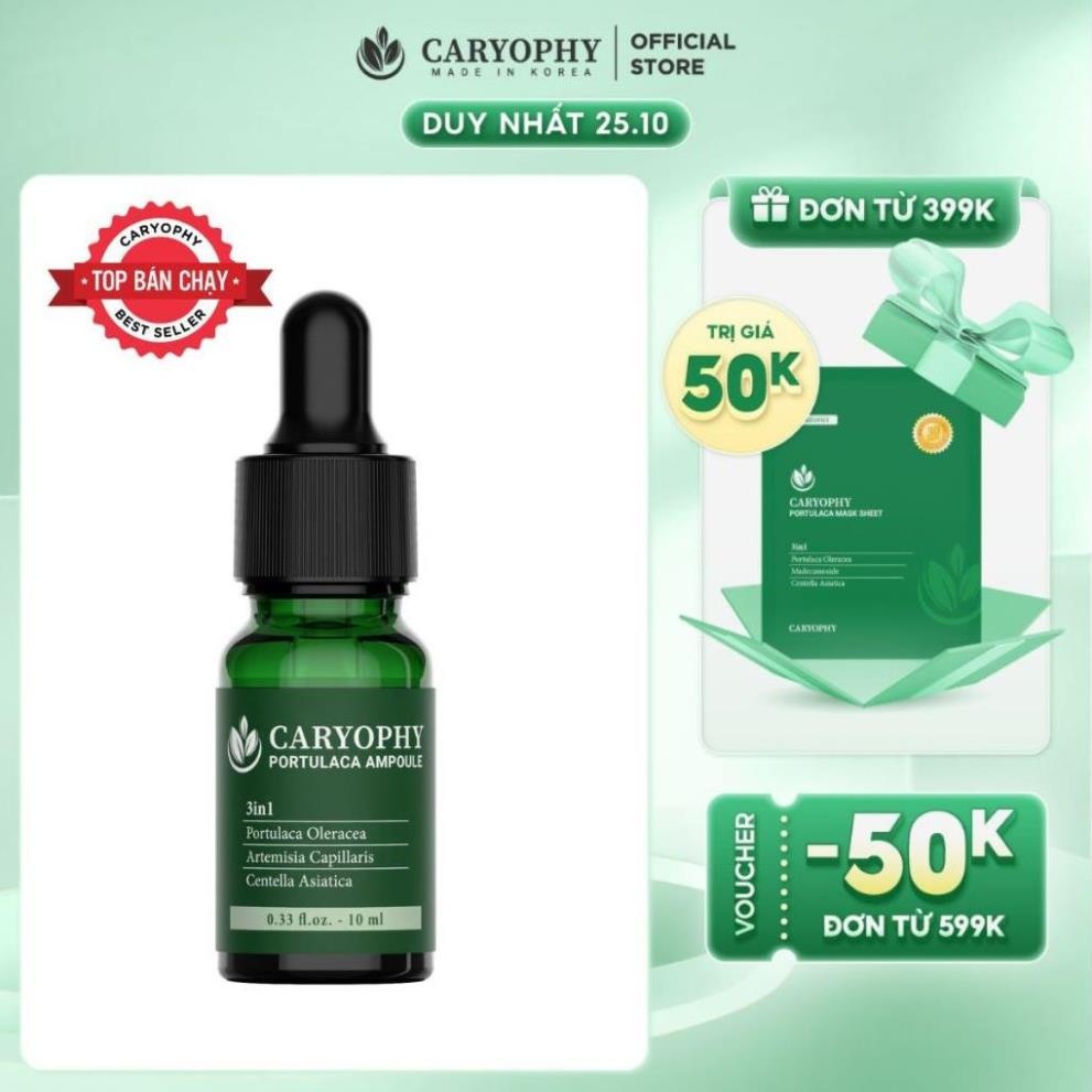 Serum giảm mụn mờ thâm Caryophy Portulaca Ampoule 10ml và 30ml