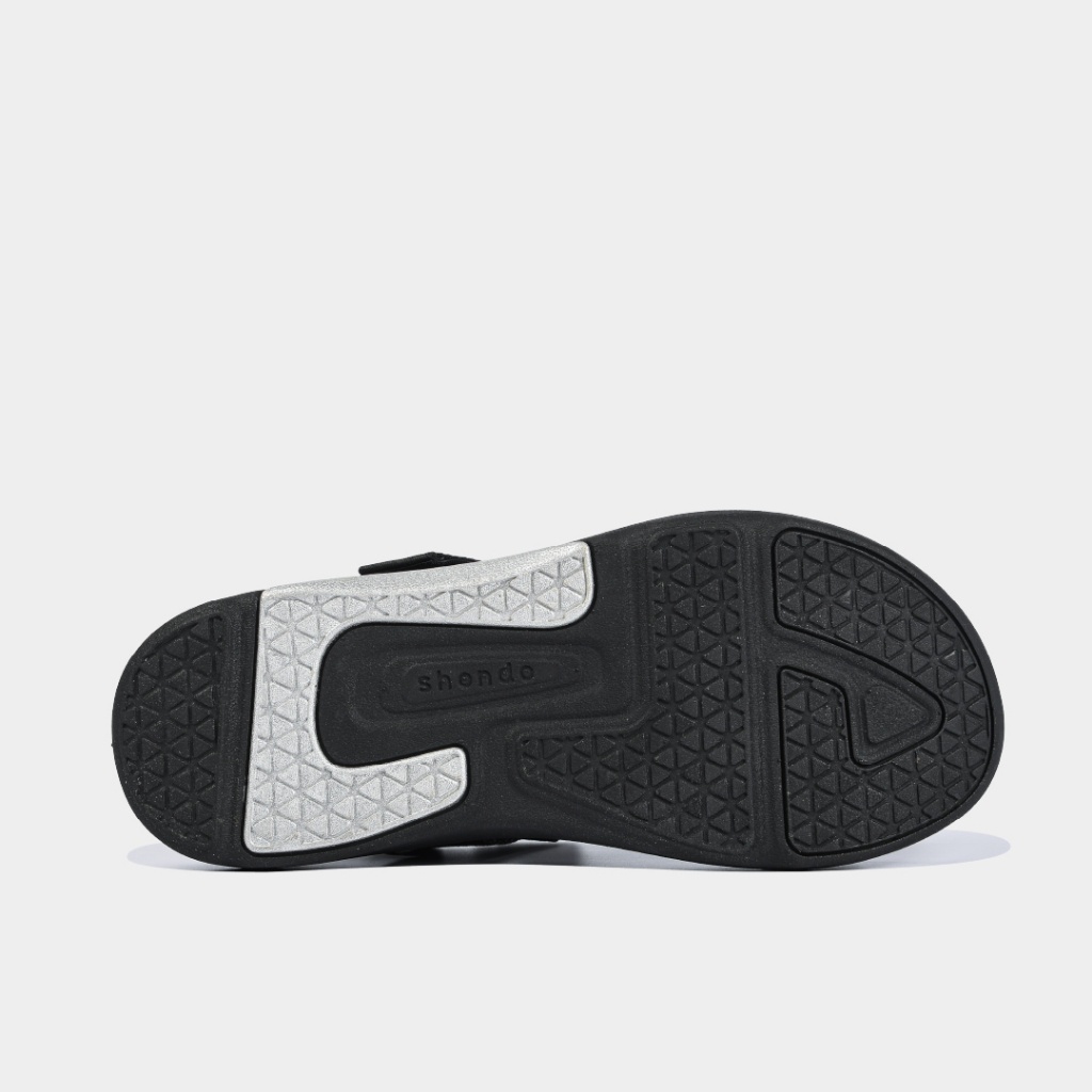 Giày Sandal Nam Nữ SHONDO F7 Racing Thời Trang, Nhẹ Êm, Đi Học Đi Chơi Màu Đen Bạc Ánh Kim F7R1012