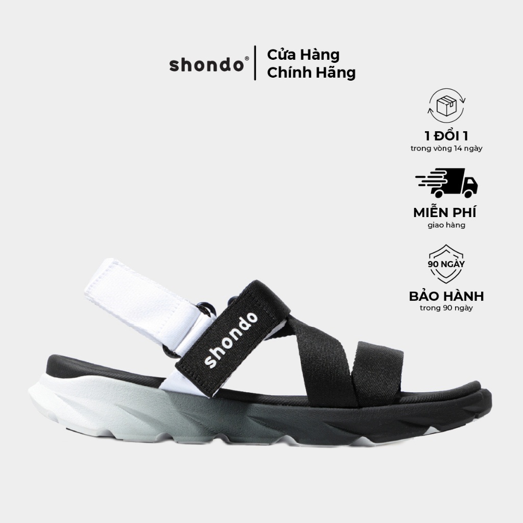 Giày Sandals Nam Nữ Unisex Shondo F6 Sport Ombre Đế 2 Màu Đen Trắng F6S0110