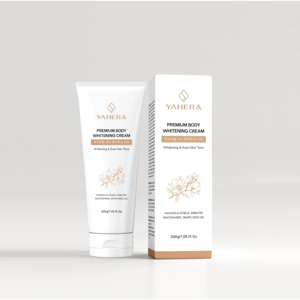 Kem dưỡng trắng da toàn thân YAHERA Premium Body Whitening Cream dưỡng trắng, dưỡng ẩm, chống nắng, chống lão hóa 200g