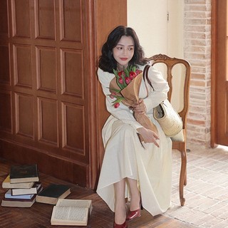 Hàng Mới Về Mới Đầm Nữ Dáng Dài Phong Cách retro Pháp Thời Trang Mùa Thu Cao Cấp
