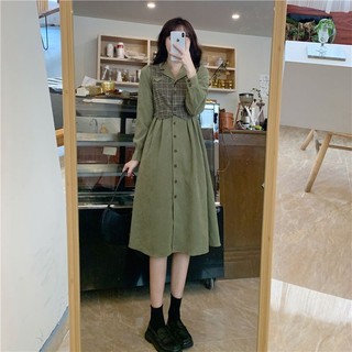 Hàng Mới Về Mới Đầm Thun polo Giả Hai Mảnh Dáng Dài Ôm Eo Phong Cách Pháp Thời Trang Thu Đông Hàng Mới 2023