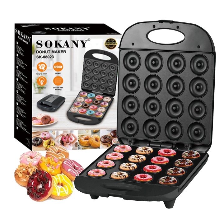 Máy làm bánh donut gia đình 16 chiếc mini Sokany 1200W