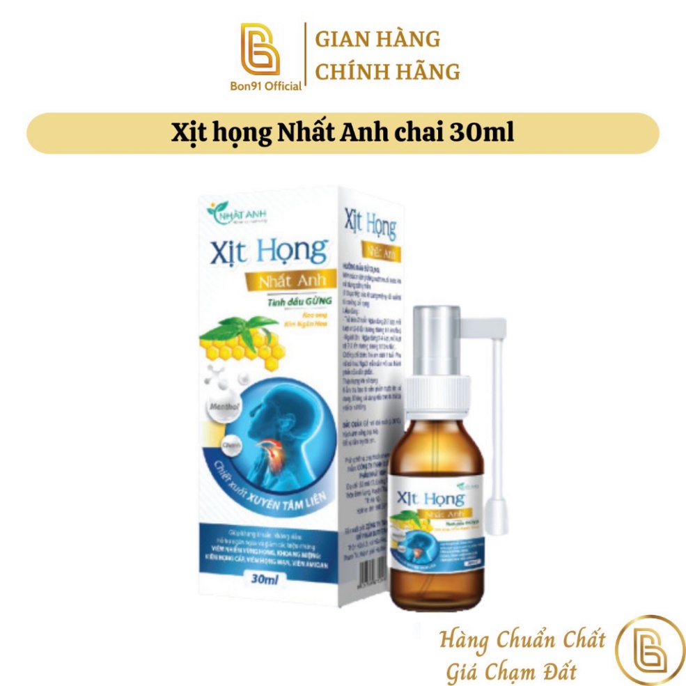 Xịt họng Nhất Anh giảm triệu chứng đau họng chai 30ml