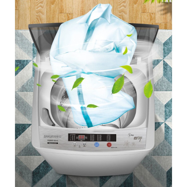 Máy giặt mini cho bé SAKURA tự động giặt vắt sấy khử khuẩn bằng tia UV công xuất mạnh giặt được cả chăn to áo phao