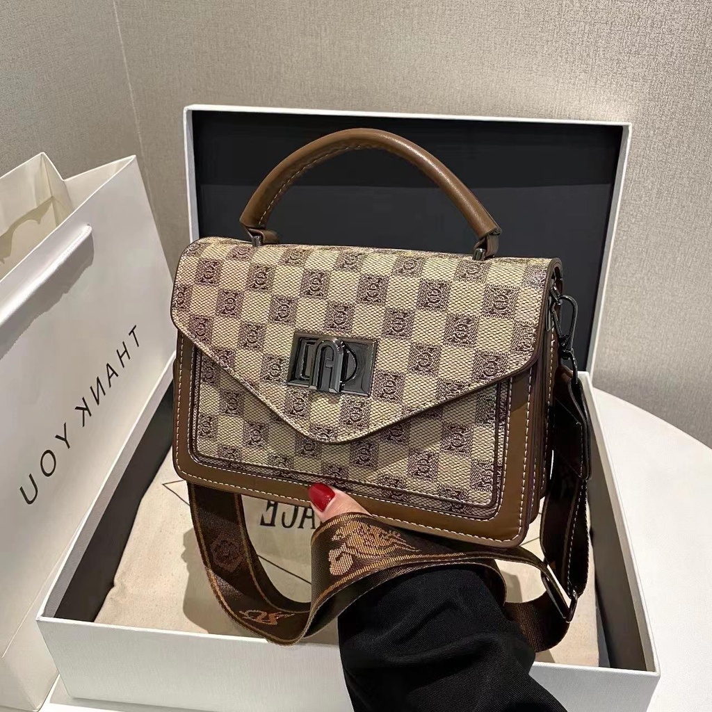 Túi Đeo Chéo Da Thật Hình Vuông Nhỏ Gọn Phong Cách retro Thời Trang Mới 2023