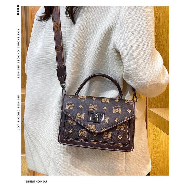 Túi Đeo Chéo Da Thật Hình Vuông Nhỏ Gọn Phong Cách retro Thời Trang Mới 2023