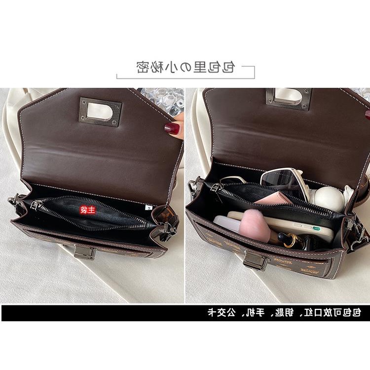 Túi Đeo Chéo Da Thật Hình Vuông Nhỏ Gọn Phong Cách retro Thời Trang Mới 2023