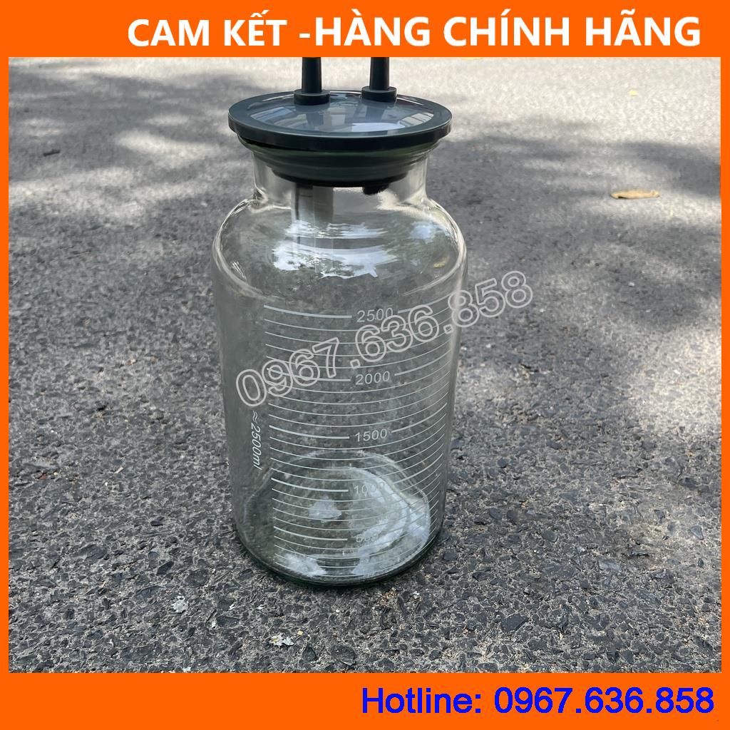 Bình đựng dịch 2500ml bằng thủy tinh cho máy hút dịch 2 bình, bình dày dặn
