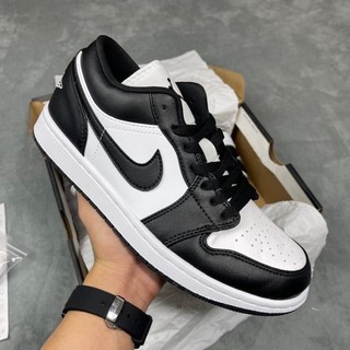 Giày thể thao/sneaker air jordan 1 low panda đen trắng da trơn - bản cao cấp fullbox- giày jd bản da