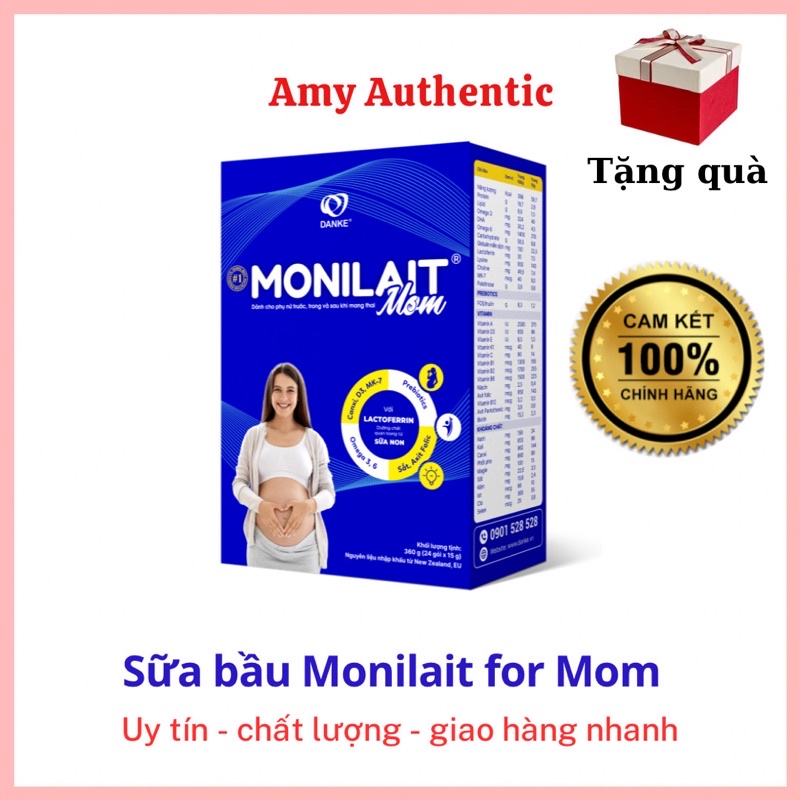 Sữa bầu Monilait for mom hộp 24 gói