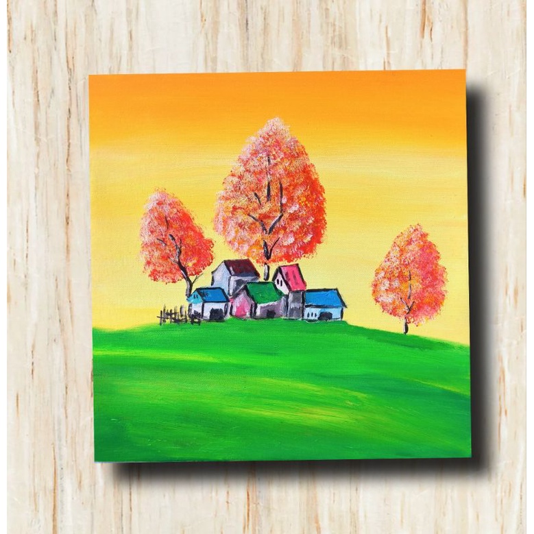 tranh vẽ sơn acrylic kt30x30cm