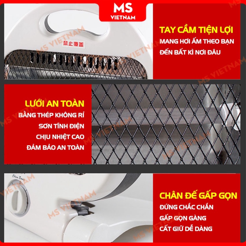 ... Đèn Sưởi Hồng Ngoại Chính Hãng - Quạt Sưởi 800W - 2 Chế Độ - Bảo Hành 1 đổi 1 - MS Vietnam