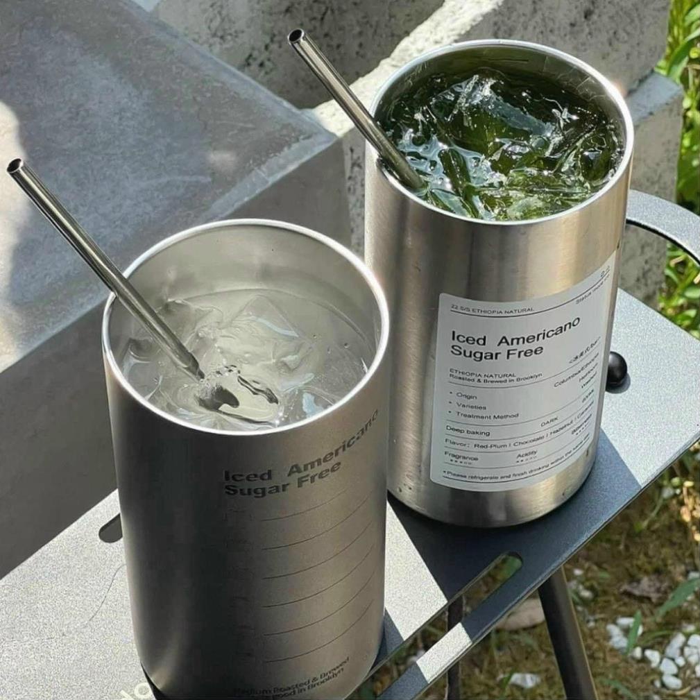 Ly Giữ Nhiệt Melli Iced Americano Inox 304 Cao Cấp Không Gỉ Tặng Kèm Ống Hút Siêu Tiện Lợi Hàng Chính Hãng