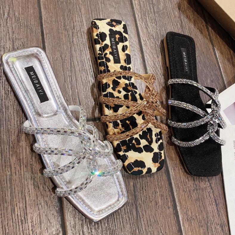 DÉP QUAI DÂY ĐÁ XOẮN MŨI VUÔNG SIÊU XINH - KÈM VIDEO SẢN PHẨM