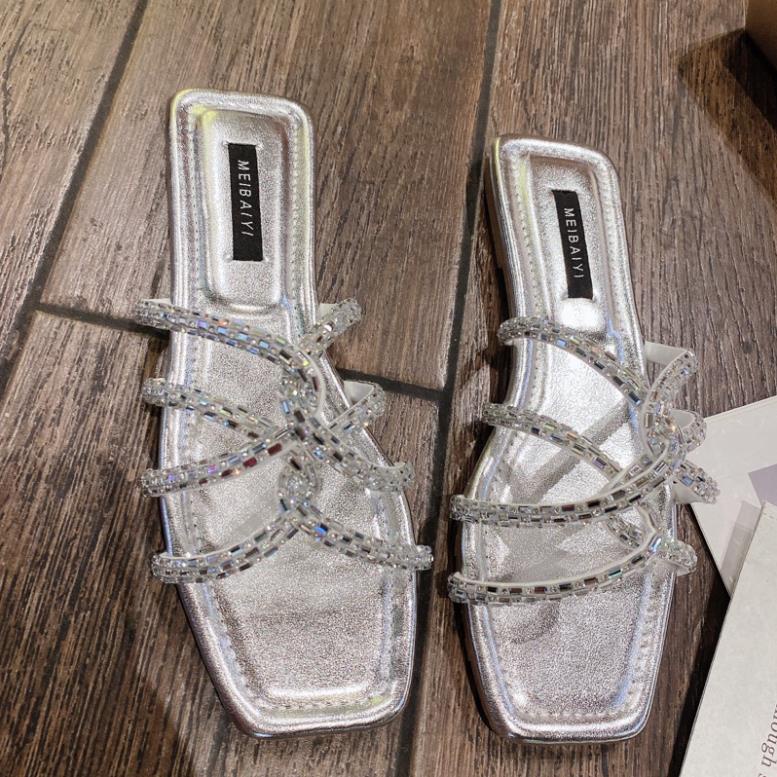 DÉP QUAI DÂY ĐÁ XOẮN MŨI VUÔNG SIÊU XINH - KÈM VIDEO SẢN PHẨM