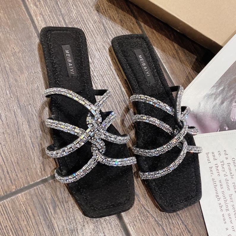 DÉP QUAI DÂY ĐÁ XOẮN MŨI VUÔNG SIÊU XINH - KÈM VIDEO SẢN PHẨM