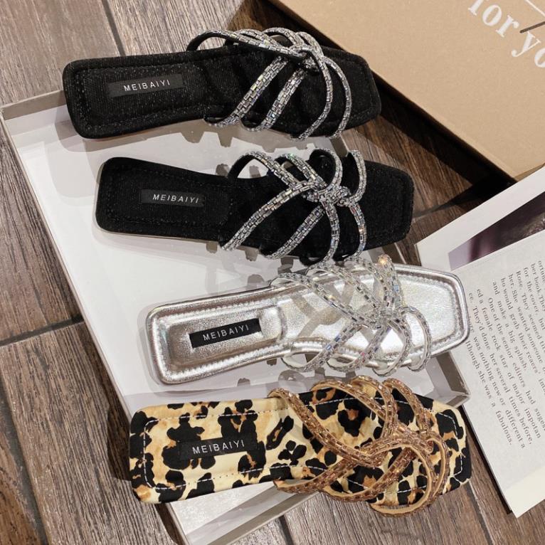 DÉP QUAI DÂY ĐÁ XOẮN MŨI VUÔNG SIÊU XINH - KÈM VIDEO SẢN PHẨM