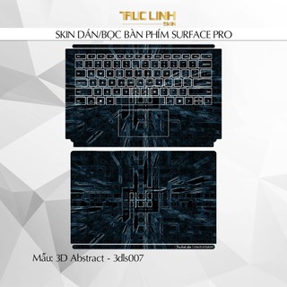 Bộ skin dán phím Surface Pro 3, 4, 5, 6, 7, 8, 9, X, Go... mẫu 3D Abstract - 3dls007