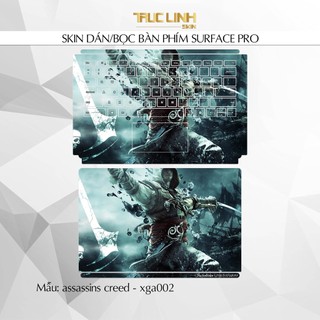 Bộ skin dán phím surface pro 3, 4, 5, 6, 7, 8, 9, x, go... mẫu assassins creed - xga002